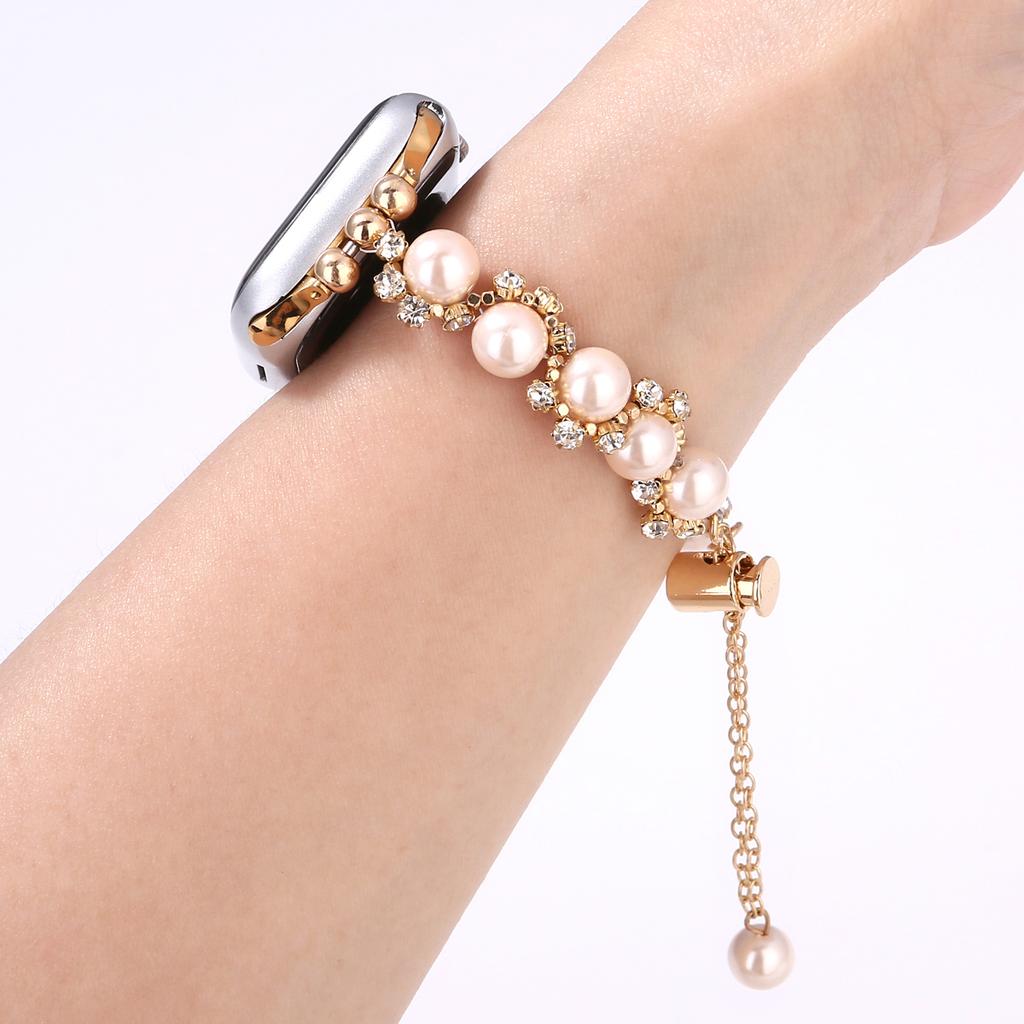 Pearl Decor Strap for Apple Watch Series 10 Ultra 9 8 7 SE 6 5 4 3 2 1 46mm 49mm 45mm 44mm 42mm Metal Watch Band