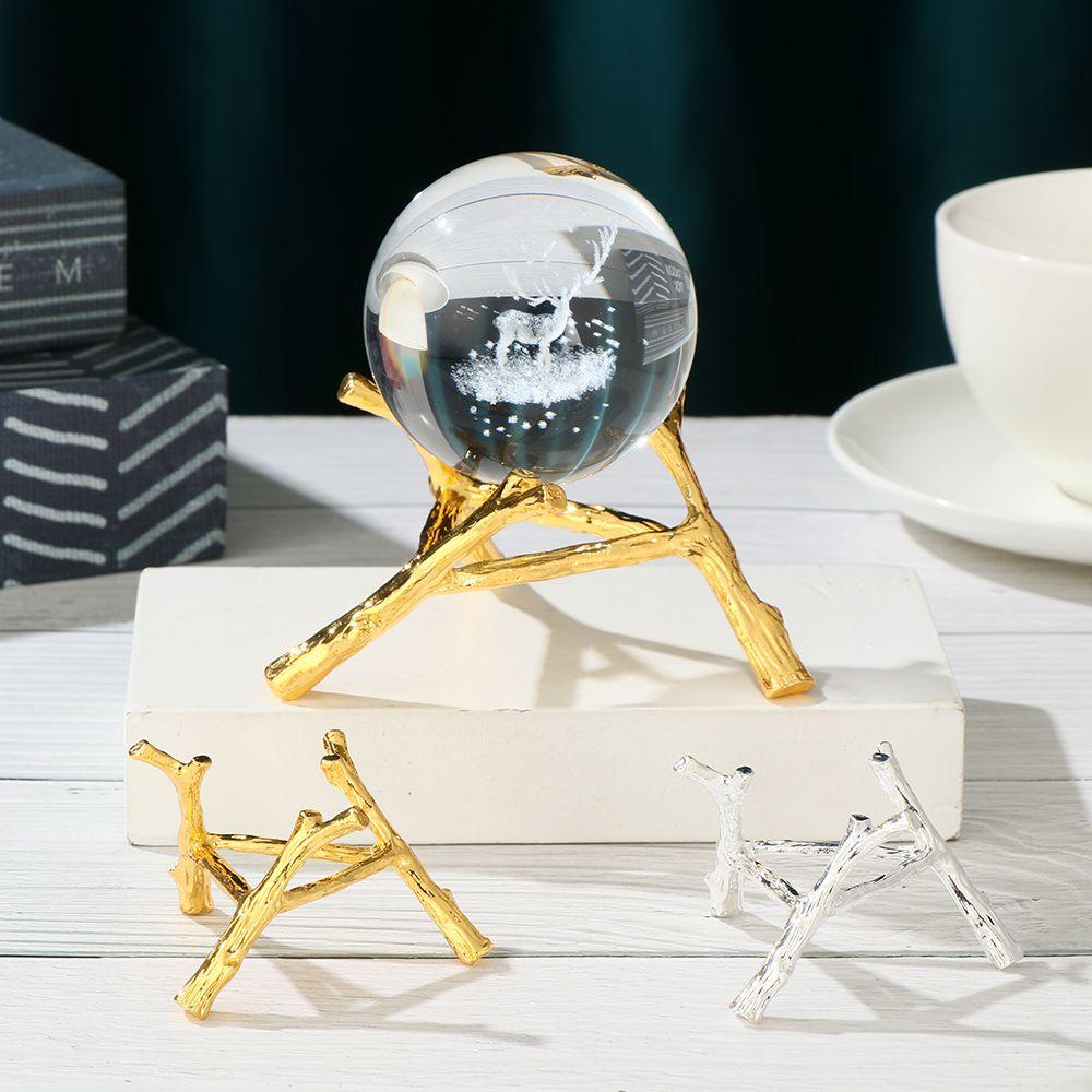 Metal Craft Gift Support Home Decoration Metal Branch Stand Sphere Holder Crystal Ball Display Base