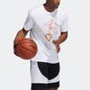 Adidas Мужская баскетбольная футболка с коротким рукавом Dame Social с мультяшным принтом, белые топы GI8891
