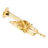 Gold Miniature Trumpet Shaped Lapel Brooch Pin Brass Exquisite Mini Musical Instrument Brooch with