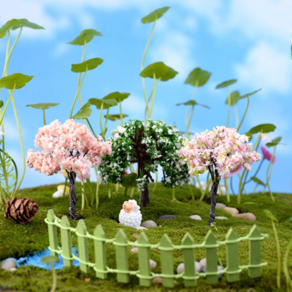 Rural Style Simulation Trees Landscape Plastic Micro Figurines Sakura Miniatures Micro Landscape