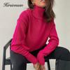 Hirsionsan Chic Turtle Neck Autumn Winter Sweater Women Soft Warm Basic Knitted Pullover 9 Colors Loose Casual Female Jumper