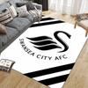 Swansea City AFC Flannel Printed Carpet, Home Sofa Decoration for Living Room & Bedroom, Non‑Slip Play Flannel Floor Mat for Game Room