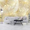 3d Stereo Tropical Rain Forest Wallpaper Golden Banana Leaf Wall Mural Living Room Bedroom Wall Papers