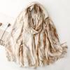 Spring and Summer Cotton and Linen Hand Scarf Gold Hot-scalding Hexi Corridor Corrugated Burr Scarf Warm Shawl