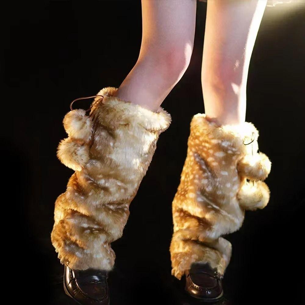 Костюм для выступления, меховые сапоги с оленями, носки, гетры, защита для ушей, кружевная зимняя шапка