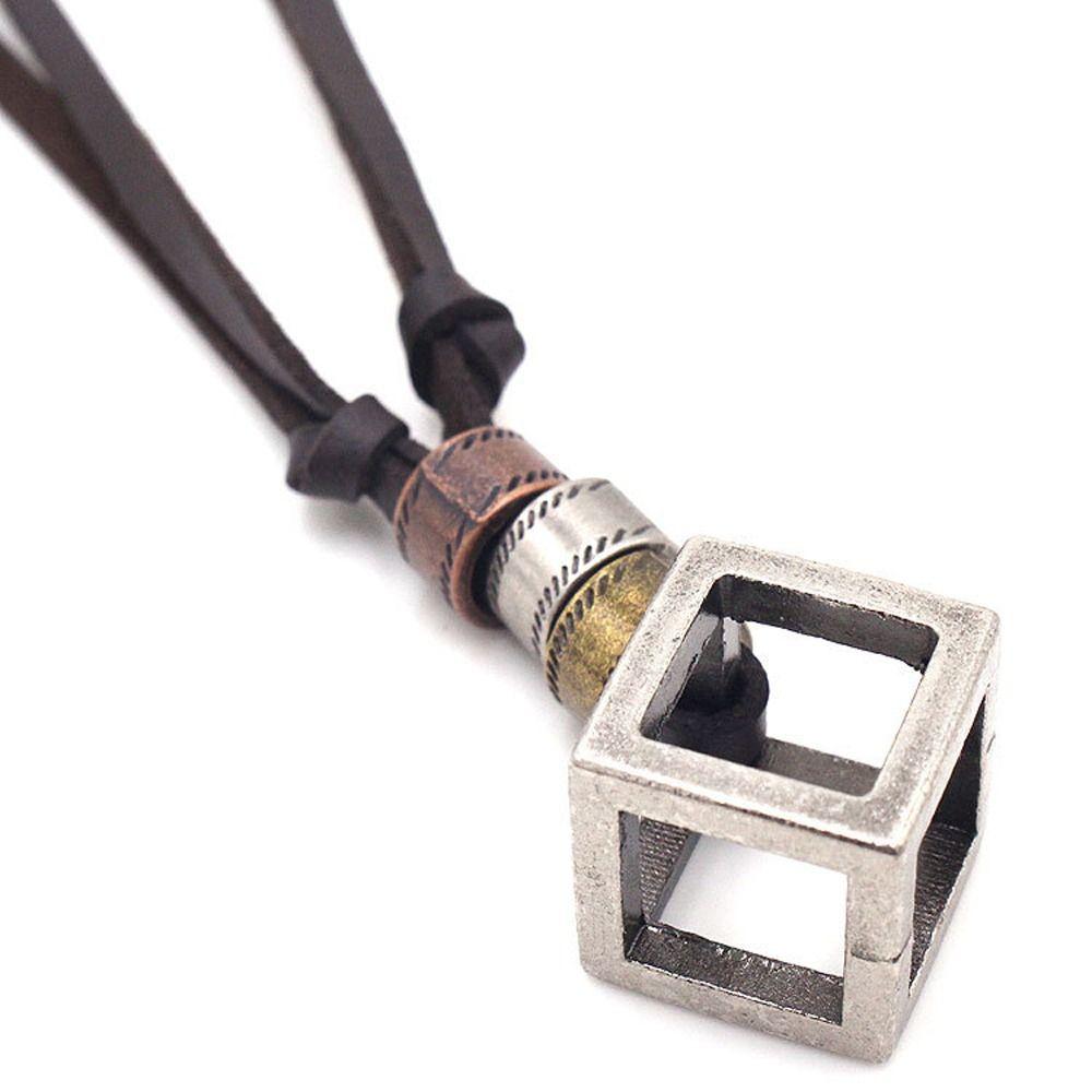 Zinc Zinc Alloy Simple Clavicle Chain Ins Style Necklace Fashion Jewelry Men Leather Necklace Sweater Chain