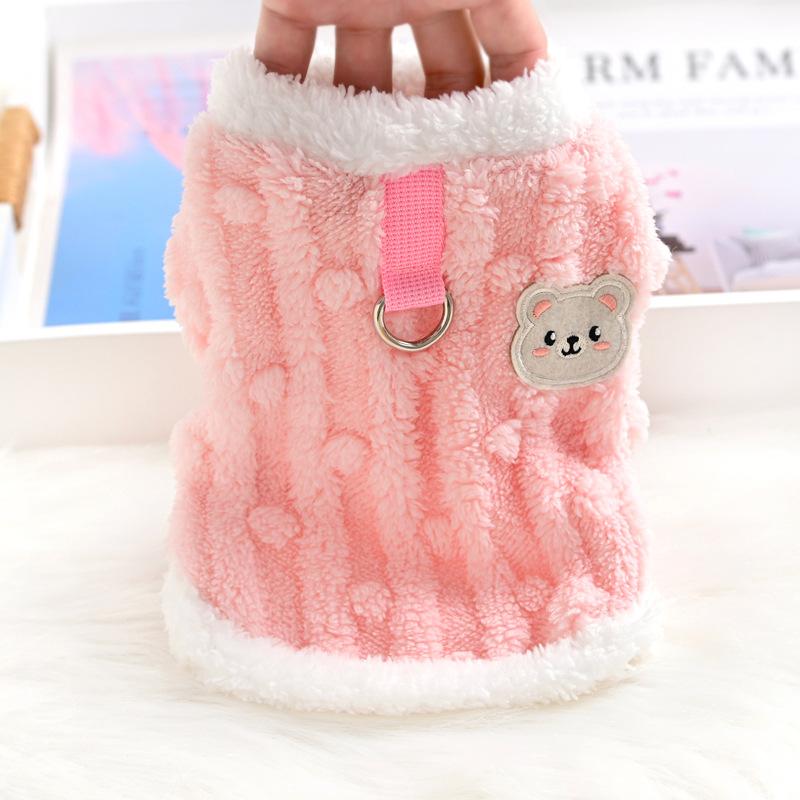 Pet Cat Small Puppy Teddy Bear Dog Clothes Thermal Vest Fleece Spring Autumn and Winter Clothes