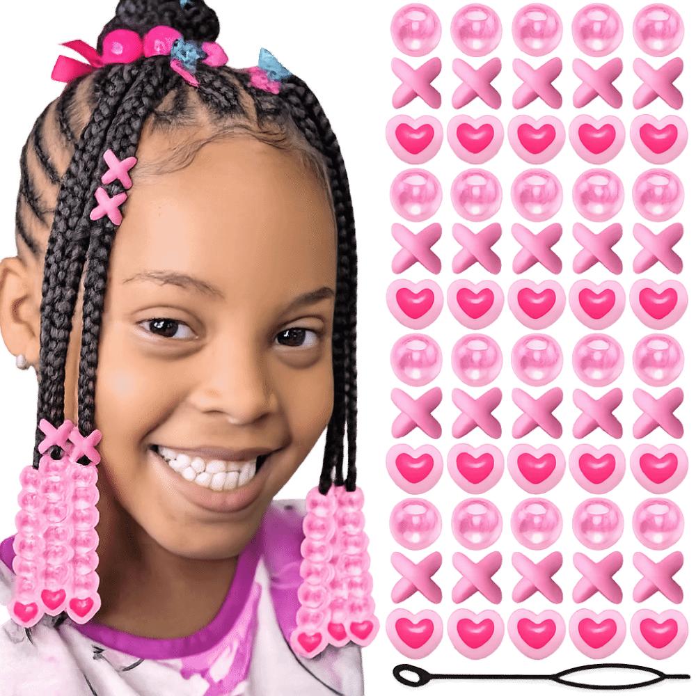 Multi-Color Colorful Hair Beads Kits Love Heart Dreadlock Braids Decor Boys