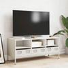 VidaXL Meuble TV blanc 101,5x39x43,5 cm acier laminé à froid 851327