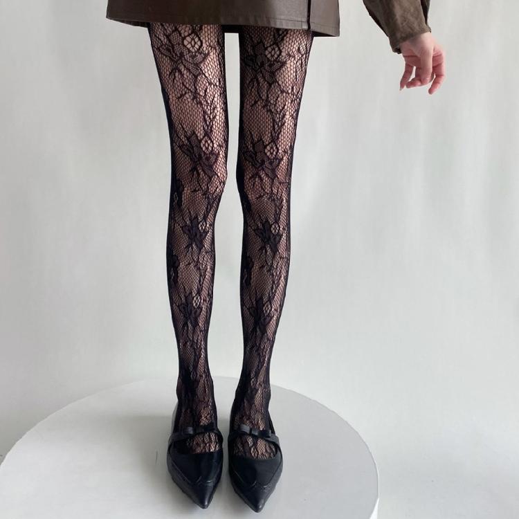 Женские JK Ажурные Цветочные Жаккардовые Колготки Сексуальные Рыболовные Сети Кружевные Колготки Леггинсы