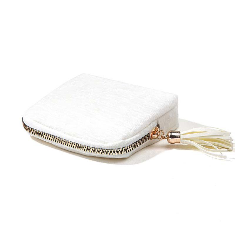 Jewelry Storage Bag With Tassel Pendant Multi Layer Lining Ring Necklace Packaging Large Capacity Travel Bracelet Storage Pouch