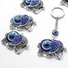 Elephant Metal Keychain Blue  Animal Keyring Pendant For Women Jewelry