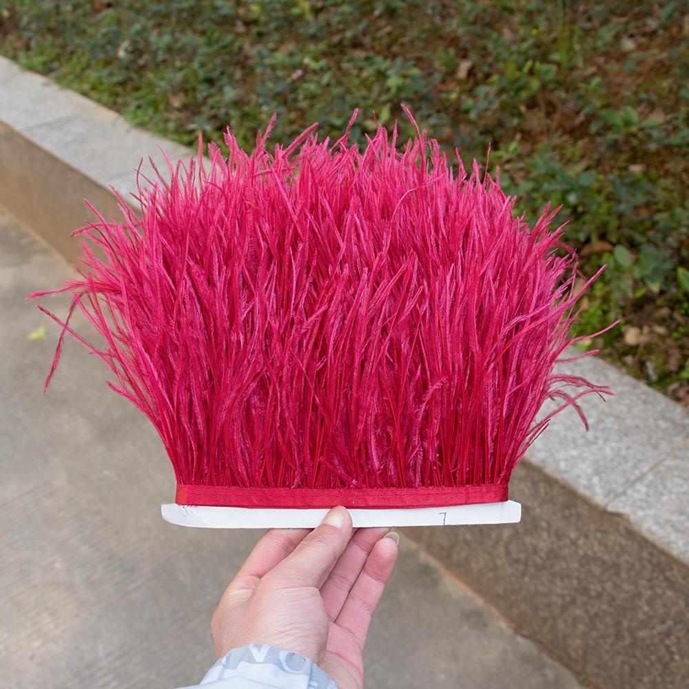 1/5/10Meters Light Purple Ostrich Feathers Ribbon 8-10cm/3-4Inch Long Feather Trim Fringe for Party Costumes Sewing Accessories