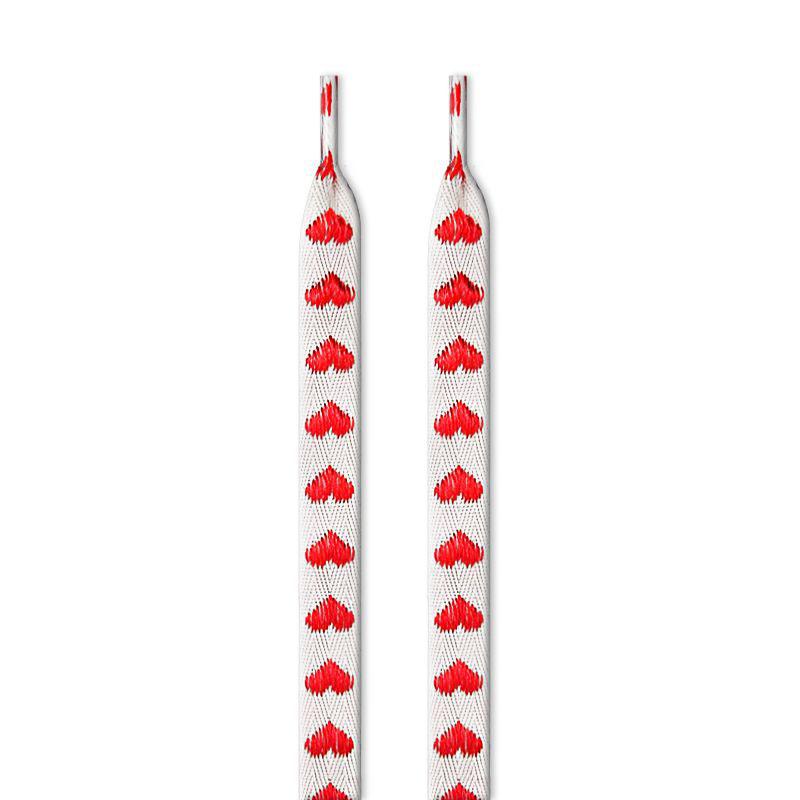 Роскошные брендовые плоские шнурки с сердечками, тесьма, шнурки для кроссовок, ширина 1,2 см, повседневные шнурки из холста для женщин и мужчин для AF1 AJ1