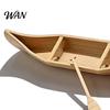 Miniature Canoe Ornament 3D Printed Ornament, Compact Mini Boat Model with Paddle Accessories, Outdoor Scenery Accessory Fine Wood Grain Texture
