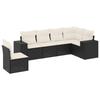 VidaXL Salon de Jardin avec Coussins 6 pcs, Canapés de Terrasse, Ensemble de Meubles de Patio, Mobilier d'Extérieur, Noir 3222625