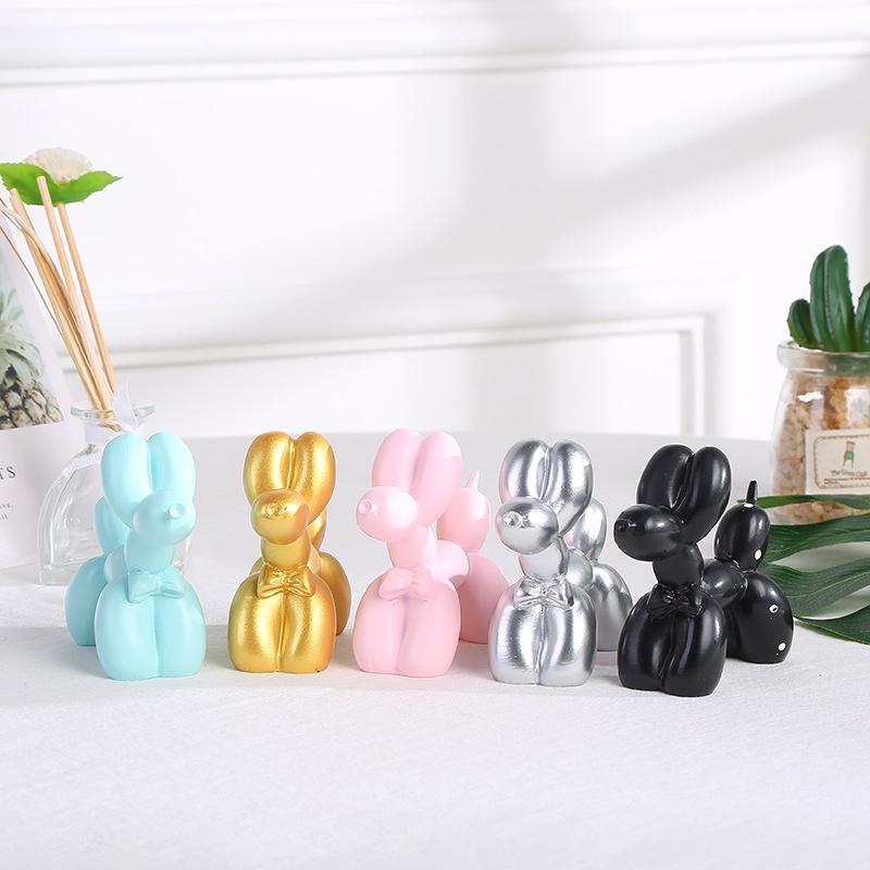 Vibrant Balloon Dog Cake Toppers Resin Material Variety Of Colors Cake Dress-up Accessories Birthday Party Decor Characters)