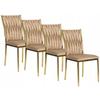 Set of 4 Upholstered Woven Living Room Chairs Dan Velvet Glamour