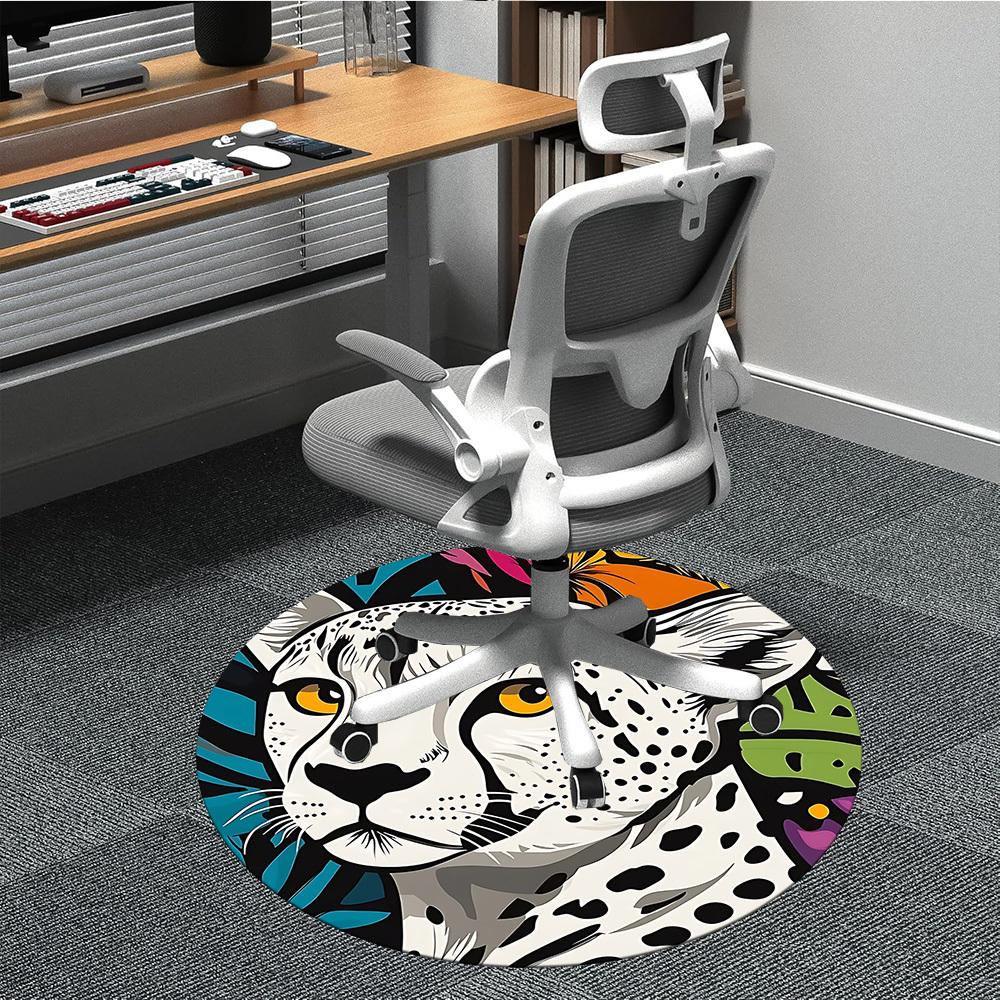1pc Cheetah Safari Office Round Area Rug, Under Office Chairs Bedroom Living Room Home Decor, Room Deco, Available in Various Sizes