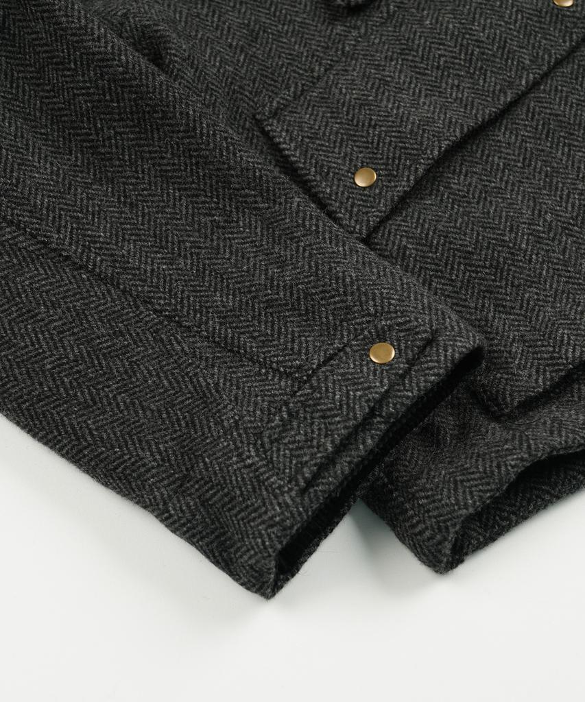 FRIZMWORKS Herringbone Wool Hunting Jacket _ Gray Black