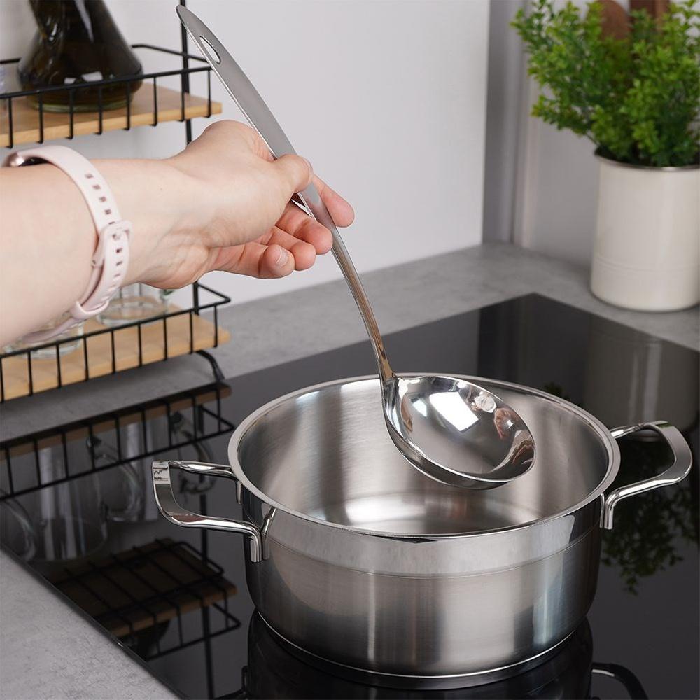 Chochla Stalowa Nierdzewna Łyżka Kuchenna do Nalewania Zupy Sosu 80 ml