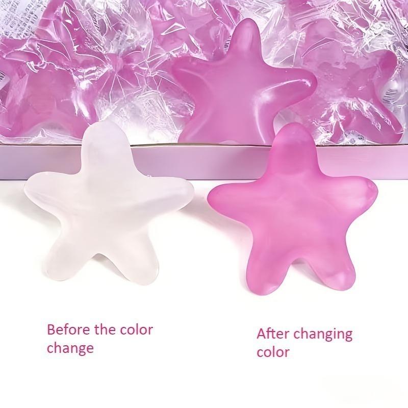Squishy Color-Changing Starfish Maltose Fidget Toy Soft Stars Sensory Squeeze Toy Anxiety Relief Novelty Decompression Gift
