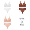 CINOON 3Pcs/Lot Women Bra Set Sexy Seamless Thong Low Waist Panties Wire Free Bra Bralette Lingerie Brassiere Female Underwear Set