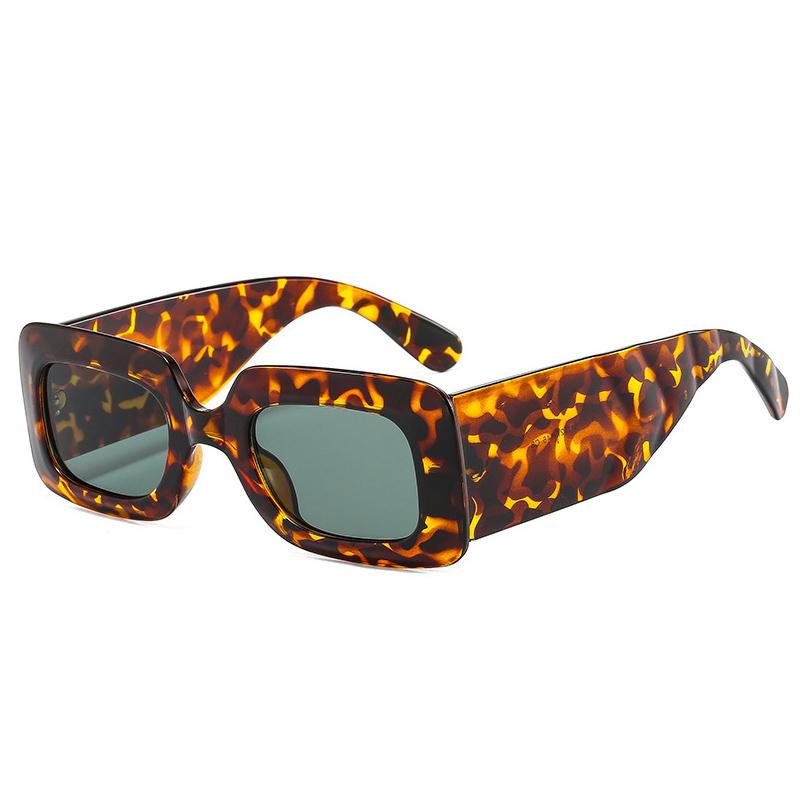 SHAUNA Fashion Square Sunglasses Women Clear Colorful Eyewear Shades UV400 Men Trending Retro Wide Legs Sun Glasses