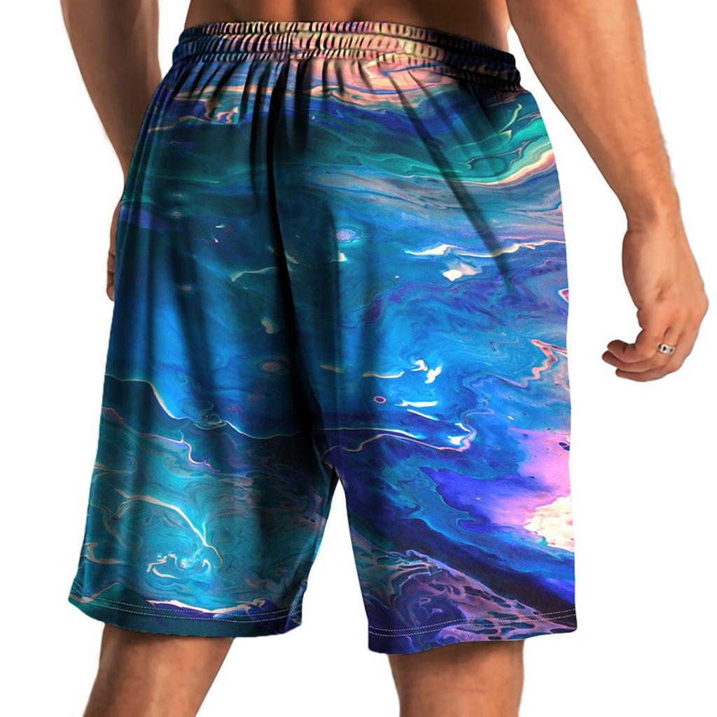 Мужские летние забавные пляжные брюки, шорты с 3D цифровой печатью и карманами