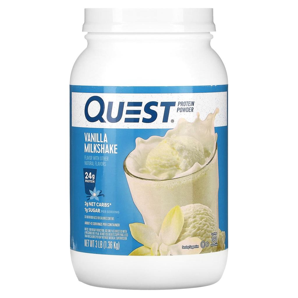 Quest Nutrition Protein Powder, Vanilla Milkshake, 3 Lb (1.36 Kg)
