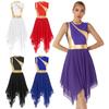 Liturgical Praise Dance Worship Sleeveless Women Dresses Color Block Tunic Irregular Hem Lyrical Dance Dress