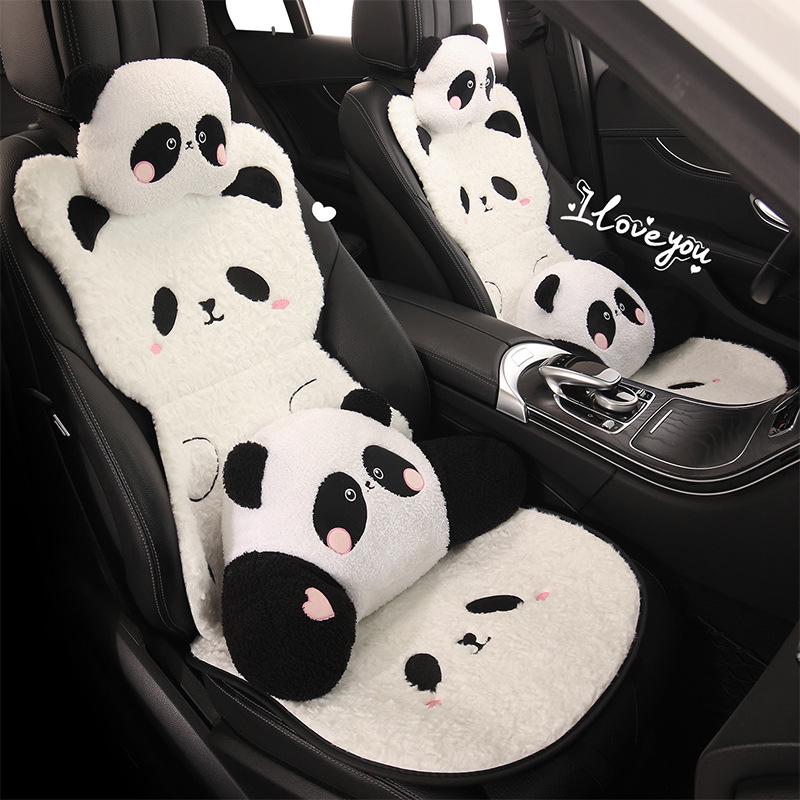 Зимняя плюшевая подушка на сиденье автомобиля Panda для Toyota bZ3, Corolla, RAV4, Rongfang, bZ5