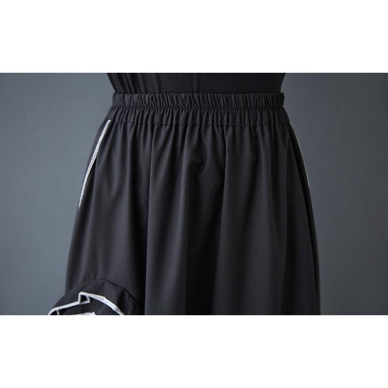 DIMANAF 2025 Весна Женские Новые Юбки Винтажные Свободные Эластичная Талия Плиссированные Элегантные Длинные Юбки Цветочные Большого Размера