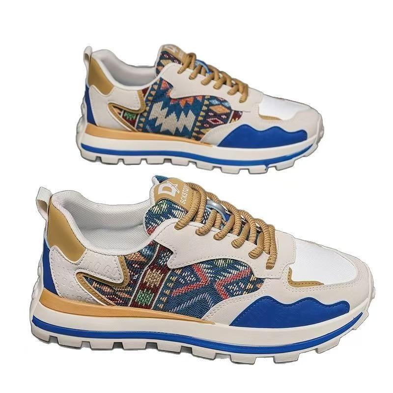 Мужская обувь, весенняя повседневная обувь, вышитая в китайском стиле, мужская спортивная обувь, модная универсальная обувь для пап, принтованная обувь Forrest Gump Board Shoes