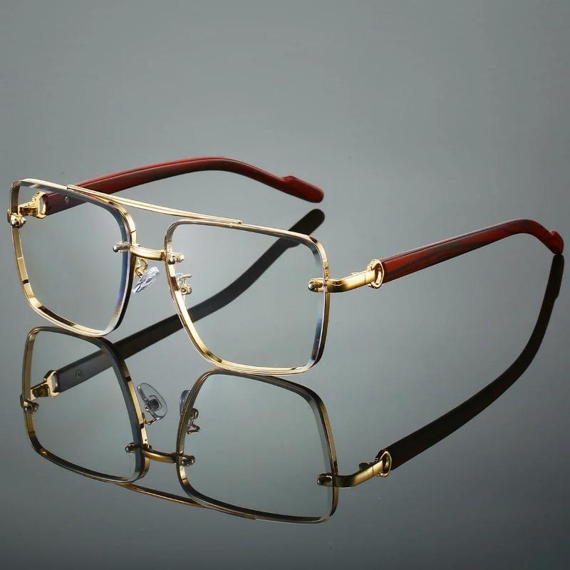 Fashion Retro Square Metal Shades Women's Brand Design Driving Eyeglasses New Double Bridge Pilot Sunglasses UV400 Eyewear