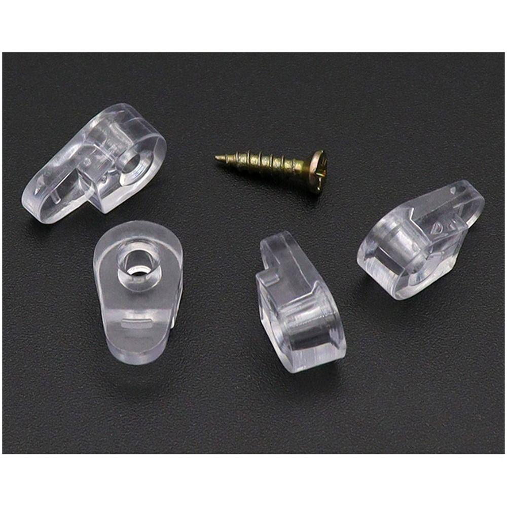 100Pcs with Screws Glass Fixing Clip Kit Plastic Mirror Holder Clip  Cabinet Doors Windows