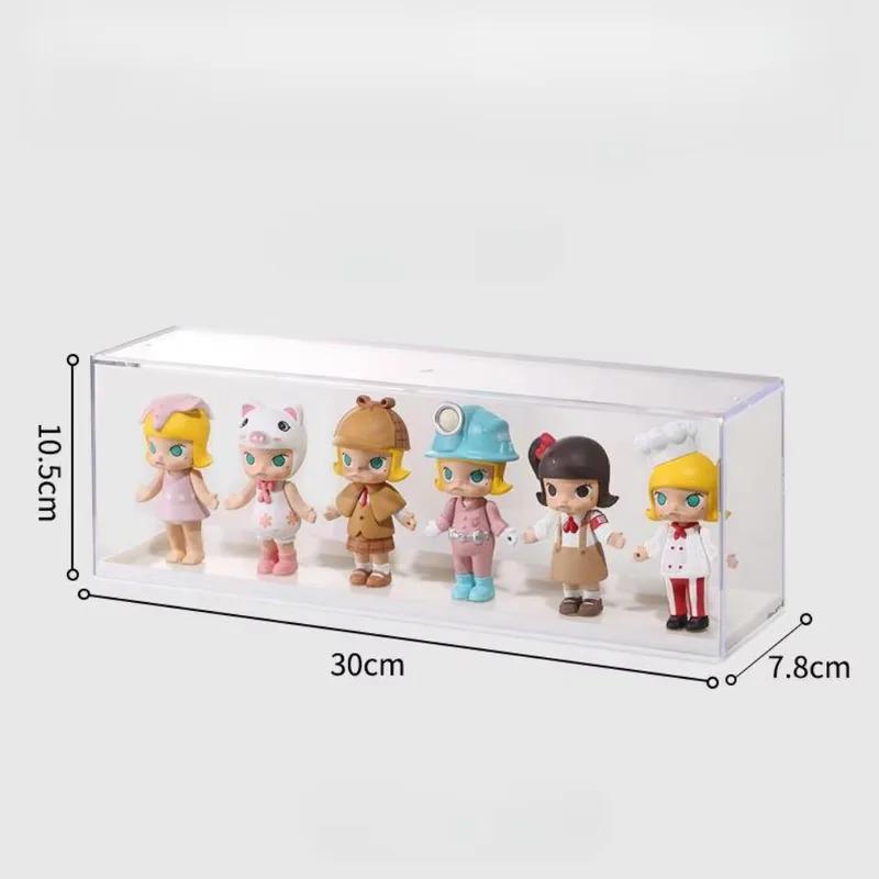 Action figures storage box, portable organizer acrylic transparent display cabinet, stackable dustproof case for dolls models