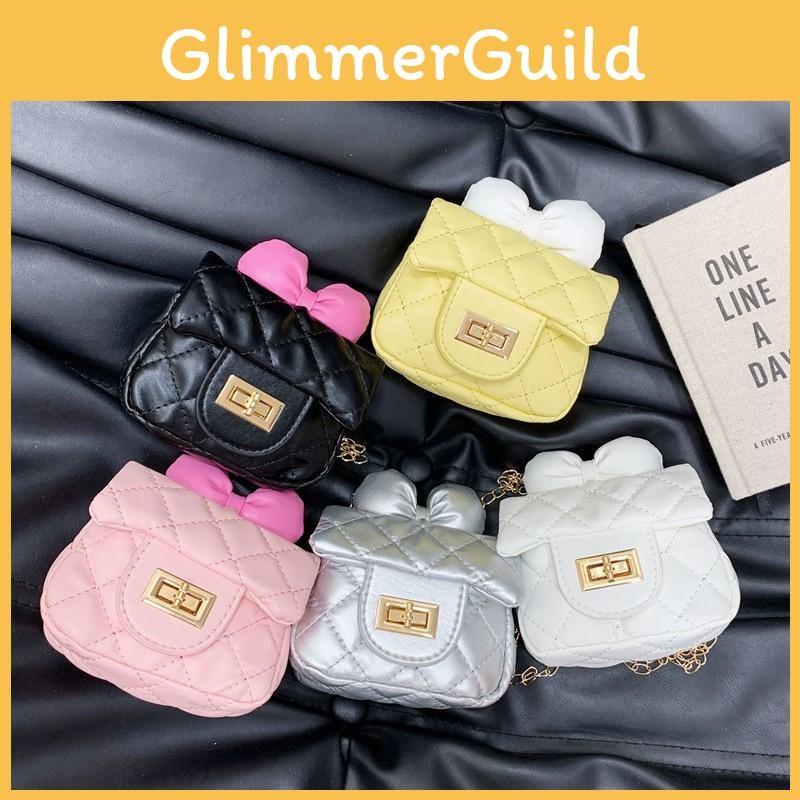 Solid Bow Color Unisex Crossbody Bag Butterfly Decoration Breathable Kids Fabric