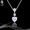 GRA Certified D VVS1 Heart Moissanite Pendant Necklace 925 Sterling Silver Pear Round Moissanite Choker Fine Jewelry for Women