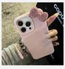 2025 Luxury Rhinestone Bow Litchi Pattern Leather Shockproof Phone Case For iPhone 16 15 14 13 12 11 Pro Max X XS XR 7 Plus Soft Case