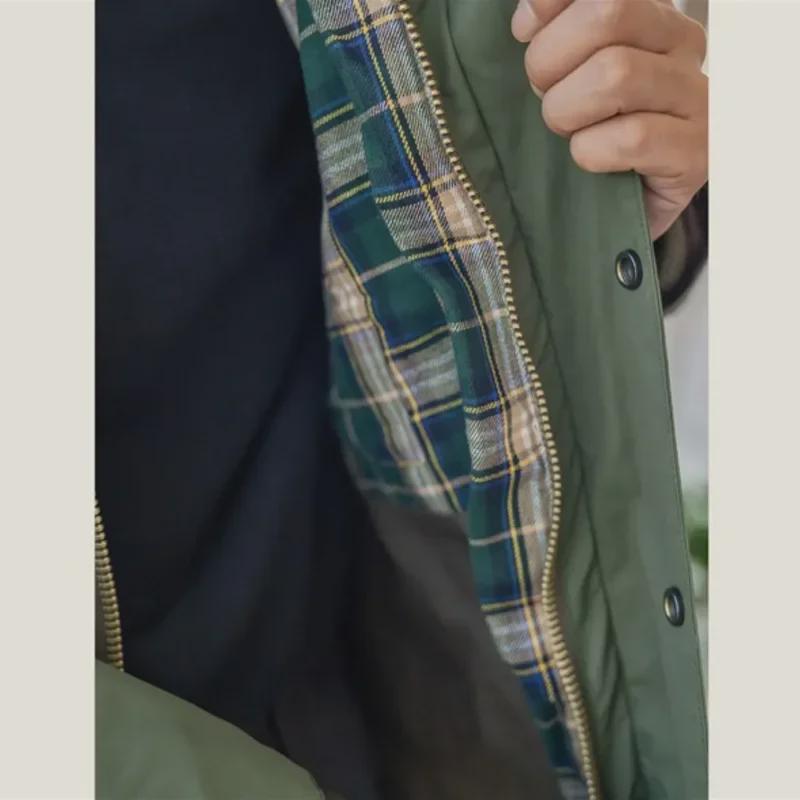 Unisex British Retro Corduroy Collar Hunting Windbreaker