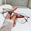 Anti-Blue Light Plain Glasses Ultra-Light Blush Cold Brown Color Korean Anti Radiation Eyeglasses Round Metal Frame