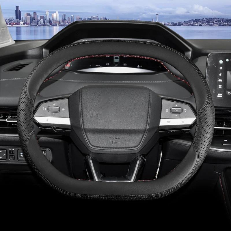 Высококачественная кожаная оплетка на руль автомобиля для Changan Chana UNIK UNI-V CS55 Plus CS75plus CS75 Защитная оплетка