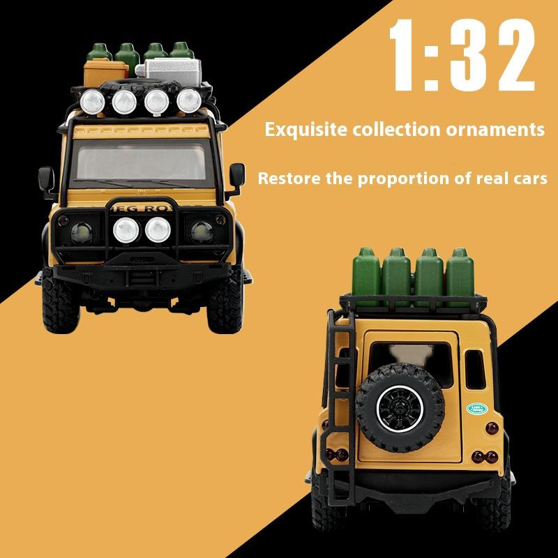 С подставкой 1/32 Внедорожник Land Rover Defender Модель фургона-кемпера из литого металла Детская игрушечная машинка Подарок мальчику Украшения