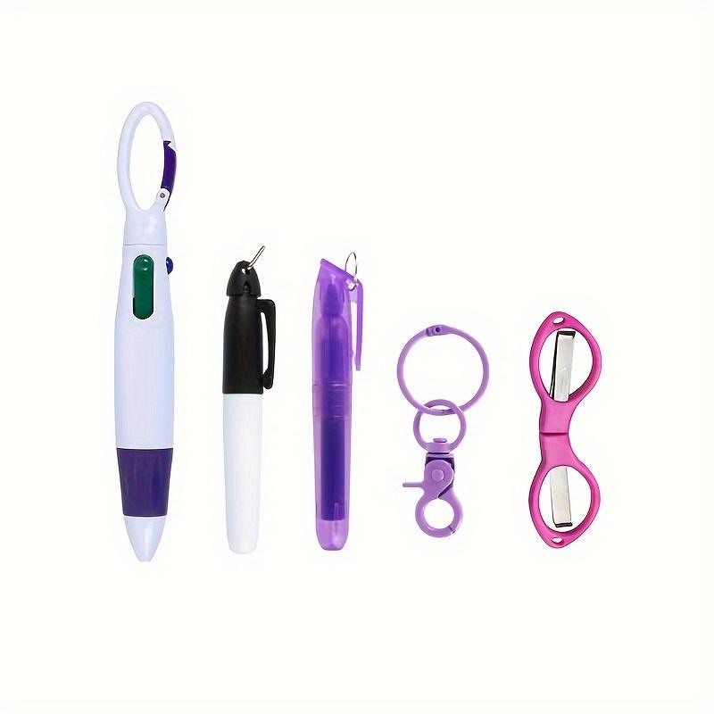 Nurse Badge Pen Tool Set, 1 Set Retractable Ballpoint Pen with Mini Folding Stainless Steel Safety Scissors for Nurse Doctor Daily Use