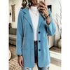 Women Hooded Corduroy Jacket Loose Mid Length Casual Outerwear