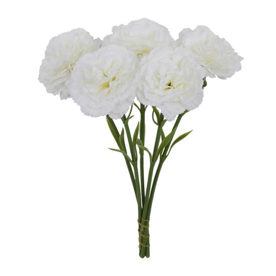 5 Pcs Artificial Faux Silk Carnation Picks 11.4" Fake Carnation Flowers with Stem for Wedding Home Table Centerpieces Floral Arrangement Decor