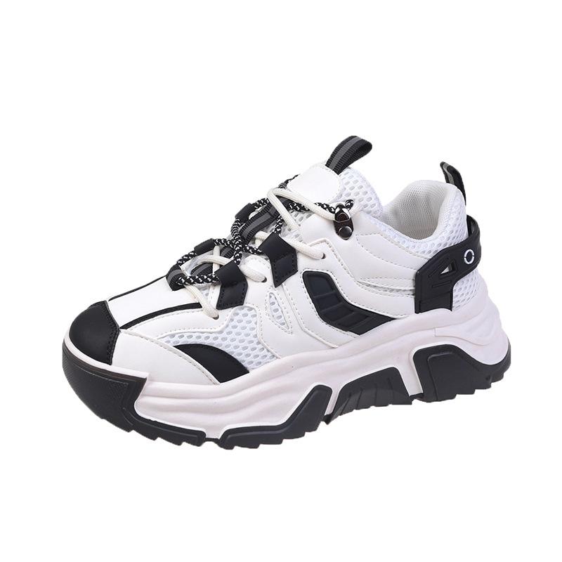 2024 Повседневные туфли Daddy Shoes на платформе с застежкой-молнией и шнуровкой Спортивные кроссовки для бега Летние новые туфли Daddy Shoes