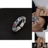 Elegant Retro Inspired Rainbow Zircon Copper Ring For Women Fashion Accessory